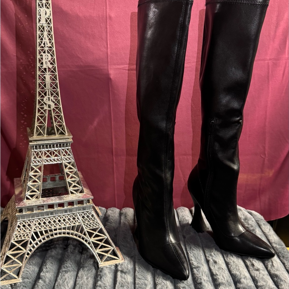 Glaze Black Over the Knee Boots